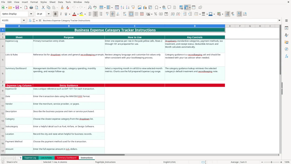 Business Expense Tracker Excel - Free Template (2026)